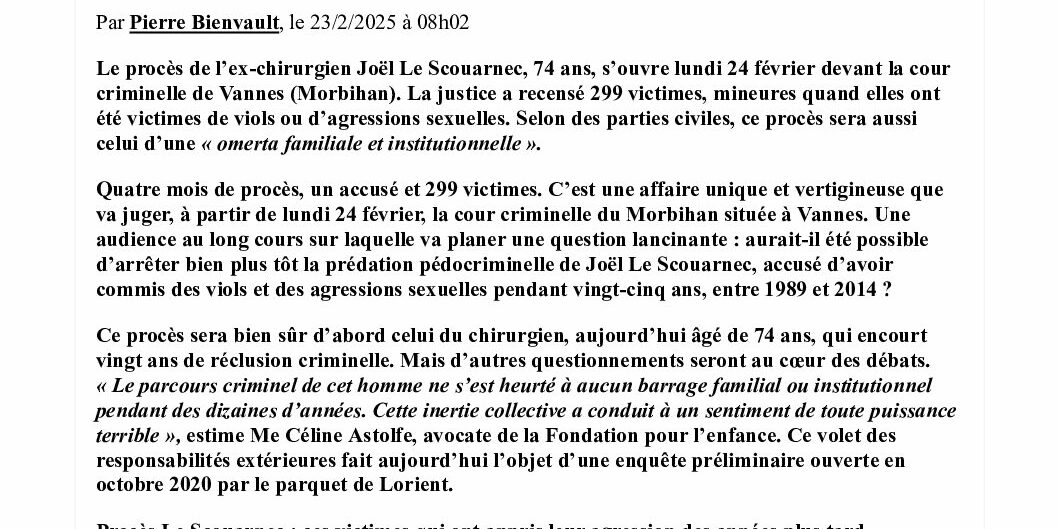 LA CROIX 03.03.25 – Pouvait-ton arrêter Joël LE SCOUARNEC version web