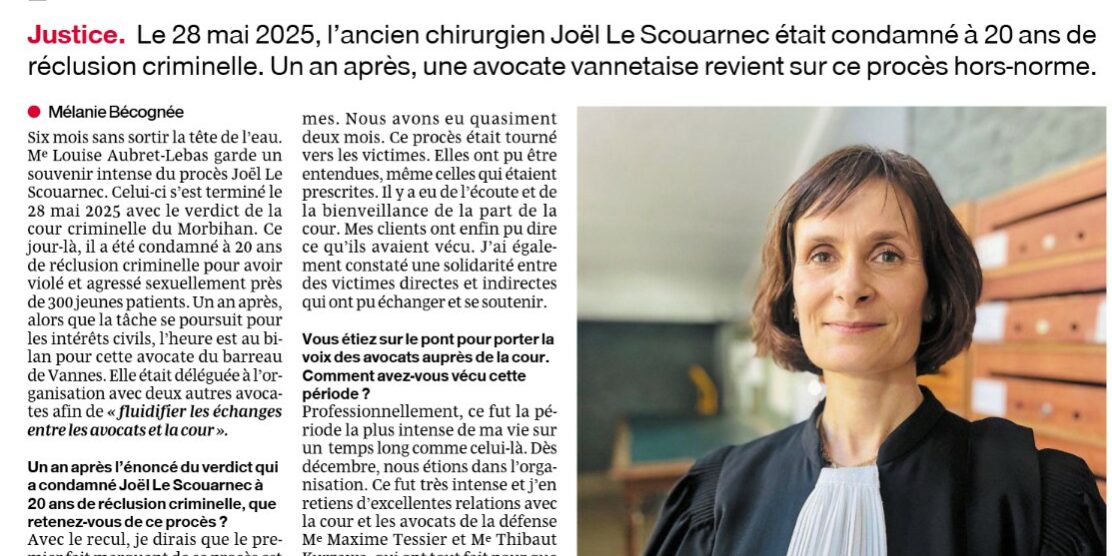 Interview de Louise AUBRET LEBAS par Ouest France