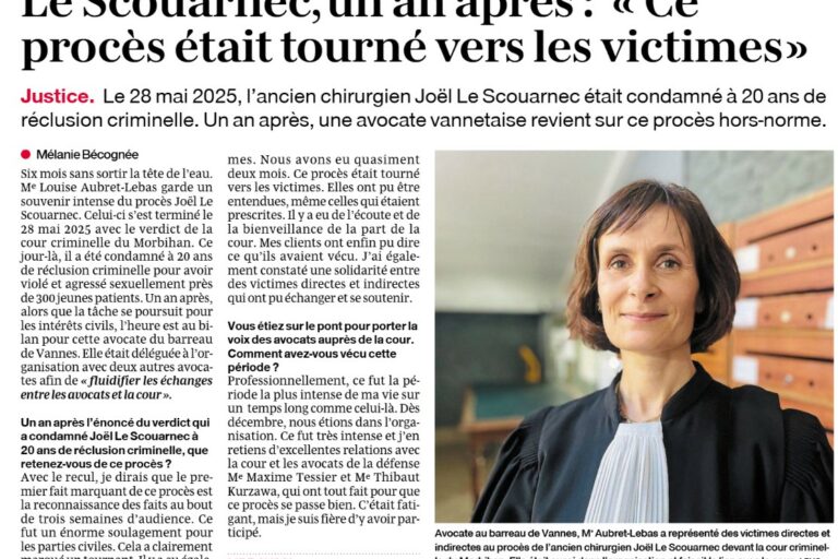 Interview de Louise AUBRET LEBAS par Ouest France